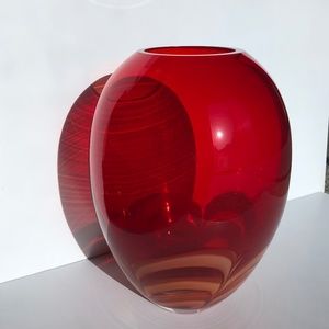 Waterford Crystal - Evolution by Waterford Red Crystal Art Glass vase